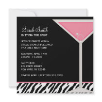 Pink Martini and Zebra Pattern Invitation