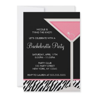 Pink Martini and Zebra Pattern invitation