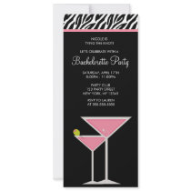 Pink Martini and Zebra Pattern Invite