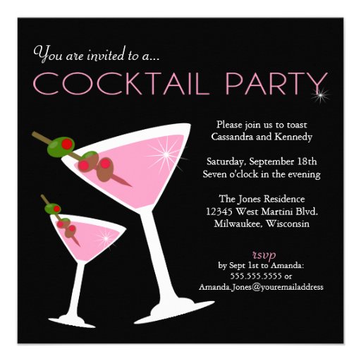 Pink Martini Cocktail Party Invitation