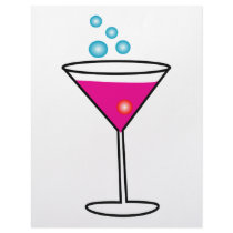 Pink Martini Glass and Blue Bubbles letterhead