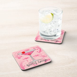 Pink Martini - Martini Lounge Cork Coaster Set (6)