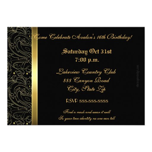 Pink  Mask Masquerade Sweet 16 Party Invitation