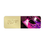 Pink Masquerade Halloween Address Labels