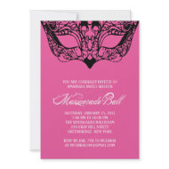 Pink Masquerade Invitations invitation