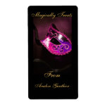 Pink  Masquerade Mask Halloween Baking Label