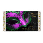Pink Masquerade Mask  Halloween Baking Label