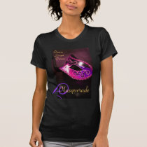 Pink Masquerade Mask Ladies Halloween T-Shirt