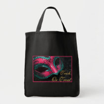 Pink Masquerade Mask Trick or Treat Halloween Bag