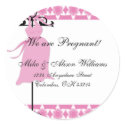 Pink Maternity Dress Boutique Address Labels stickers
