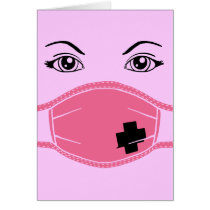 Pink Medical Mask Graphic Card