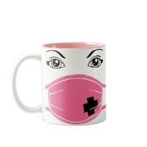 Pink Medical Mask Graphic Coffee Mug