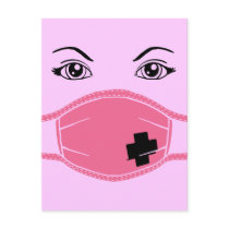 Pink Medical Mask Graphic Post Cards