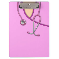 Pink Medical Scrubs Clipboards