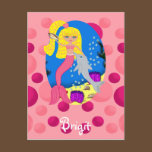 Pink Mermaid in the Ocean with a Dolphin postcards