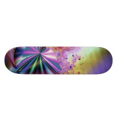 Pink Metallic Fractal Magic Skateboard Deck