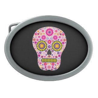 Pink Mexican Sugar Skull Belt Buckle