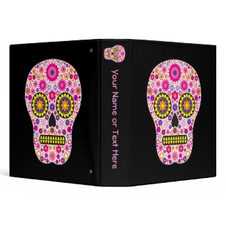 Pink Mexican Sugar Skull binder