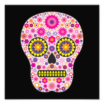 Pink Mexican Sugar Skull Photographic Print