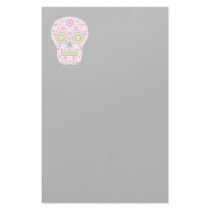 Pink Mexican Sugar Skull Customized Stationery