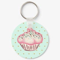 Pink Mint Chocolate Cupcake Keychain by suncookiez Pink Mint Chocolate Cupcake Keychain