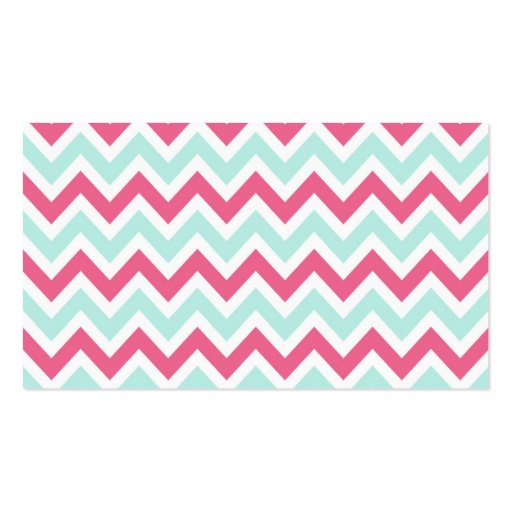 Pink & Mint Colorful Chevron Stripes Business Card (back side)