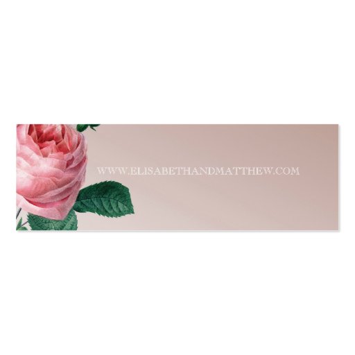 Pink Mist Rose Wedding Website Business Card Templates (front side)