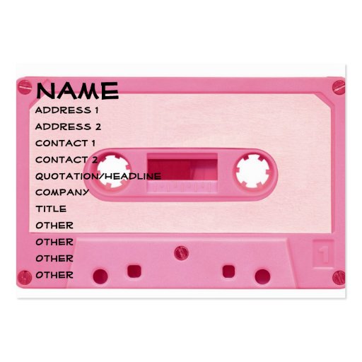 Pink Mix Tape Business Card
