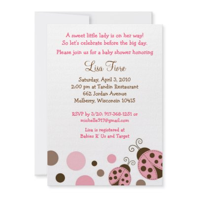 Ladybug Baby Invitations on Pink Mod Ladybug Dot Baby Shower Invitations By Little Prints