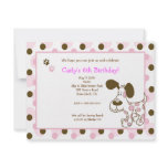 PINK MOD PUPPY Girl Birthday Invitations