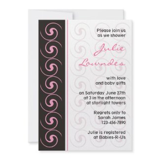 Pink Modern Baby Shower Invitation invitation