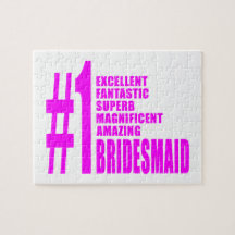 Pink Modern Bridesmaids : Number One Bridesmaid Puzzles