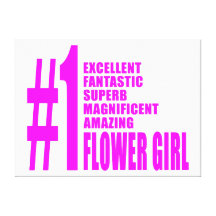 Pink Modern Flower Girls : Number One Flower Girl Stretched Canvas Print