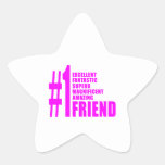 Pink Modern Friends : Number One Friend Star Stickers