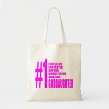 Pink Modern Goddaughters : Number One Goddaughter Bags