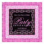 Pink Modern Lights Disco Dance Party Invitations