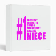 Pink Modern Nieces : Number One Niece Vinyl Binder