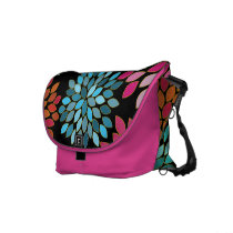 Pink Modern Star Burst Flower Commuter Bag
