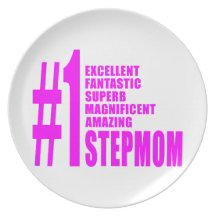 Pink Modern Stepmoms : Number One Stepmom Dinner Plates