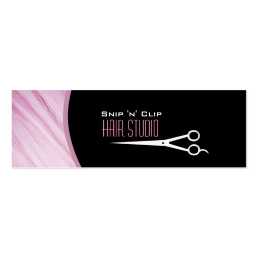 Pink Modern Stylist Salon Skinny Business Card (front side)