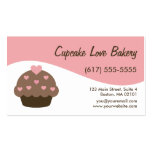 Pink Modern Swirl Cupcake Business Cards