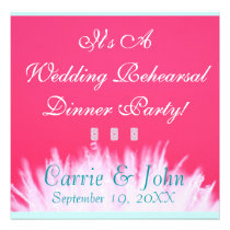 Pink Modern Wedding Rehearsal Dinner Invitation invitations
