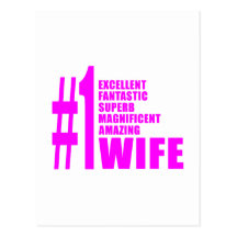 Pink Modern Wives : Number One Wife Postcards