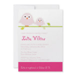 Pink Moma and Baby Owls-baby shower invitations
