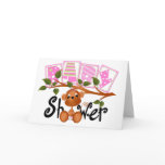 Pink Monkey Baby Shower Cards