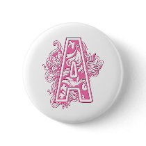 PINK MONOGRAM A buttons by dgpaulart PINK MONOGRAM A buttons