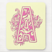 PINK MONOGRAM A mousepads