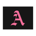 Pink Monogram A postcards by evilinpink Pink Monogram A postcards
