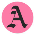 Pink Monogram A stickers by evilinpink Pink Monogram A stickers