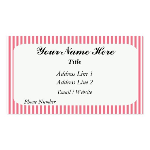 Pink Monogram Business Card (back side)